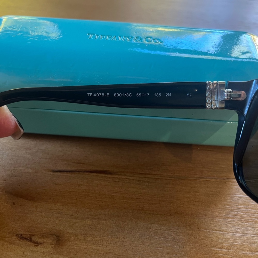 Tiffany & Co. Black Sunglasses with Blue Case - Picture 2 of 5